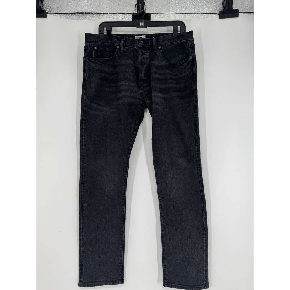Todd Snyder Jeans Mens Size 34x30 Black Denim Stretch Straight‎ Leg Fit Pants